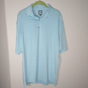 FJ FootJoy Polo Shirt Men's Size Large Blue Golf Casual Short Sleeve